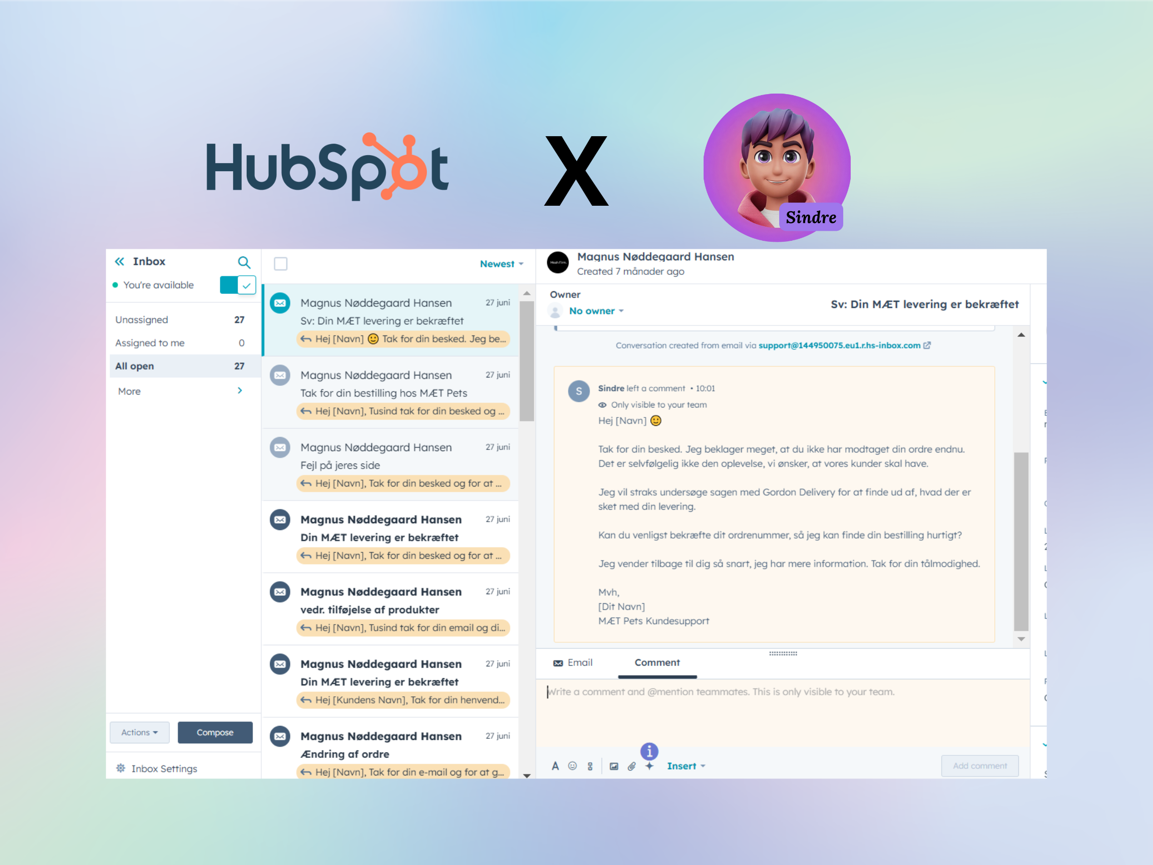 Hubspot x Sindre